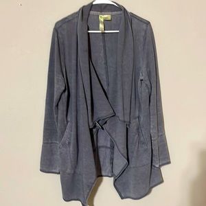 Halcyon Brand. Jersey flow wrap jacket. Gray. Size L